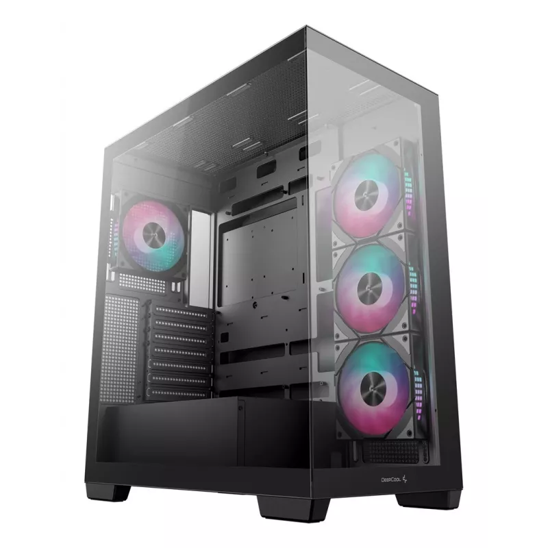 Obudowa PC DeepCool CG580 4F Midi Tower — ATX/ITX/MicroATX, szkło hartowane, wentylatory 3×120mm+1×120mm, 2×3,5 inch i 2×2,5 inch, USB-A×2 USB-C×1, czarna