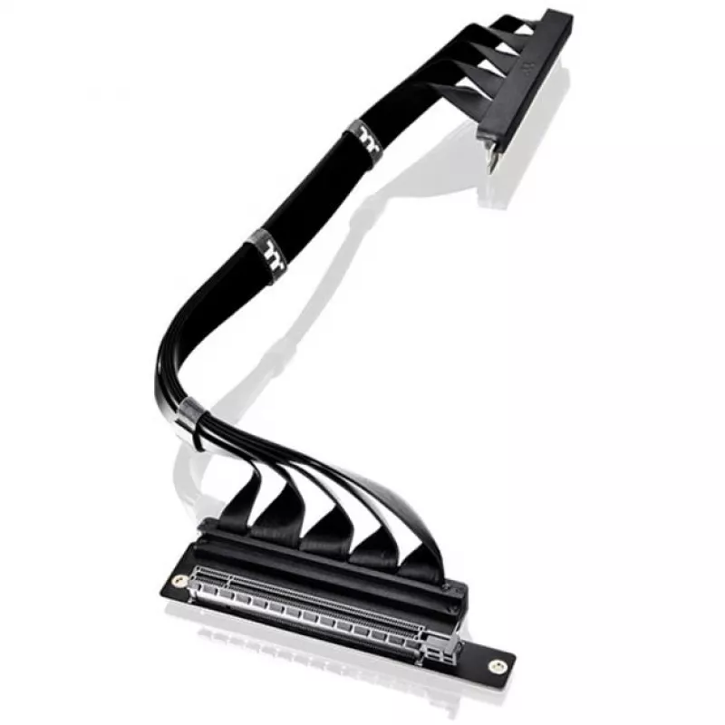 Thermaltake kabel riser PCI-E 4.0 z dwoma złączami 90 stopni, 40 cm, czarny