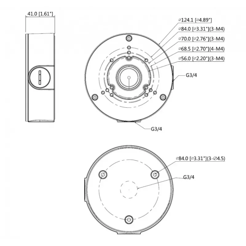 Dahua PFA130-E-B Adapter montażowy Czarny