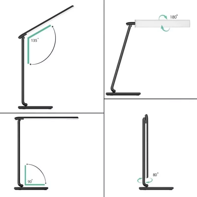 Lampa biurkowa LED Aukey LT-T10 12 W 3000–6500 K — regulowana temperatura barwowa, czarna
