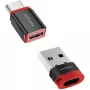 Adapter interfejsu 4smarts 541615 — USB typu-A (host) na USB typu-C (wyjście), czarny, prosty wtyk męski na gniazdo żeńskie, opakowanie 2 szt.