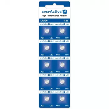 Jednorazowa bateria guzikowa alkaliczna everActive EVAG3 LR41 1,5V — opakowanie 10 sztuk