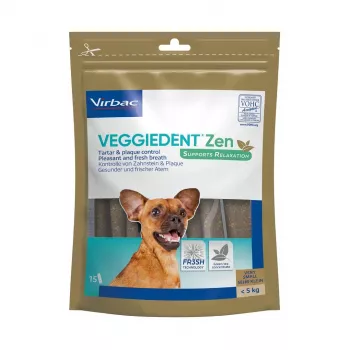 Suche dentystyczne gryzaki dla psa VIRBAC VEGGIEDENT ZEN XS x15 dla małych psów, opakowanie 15 sztuk