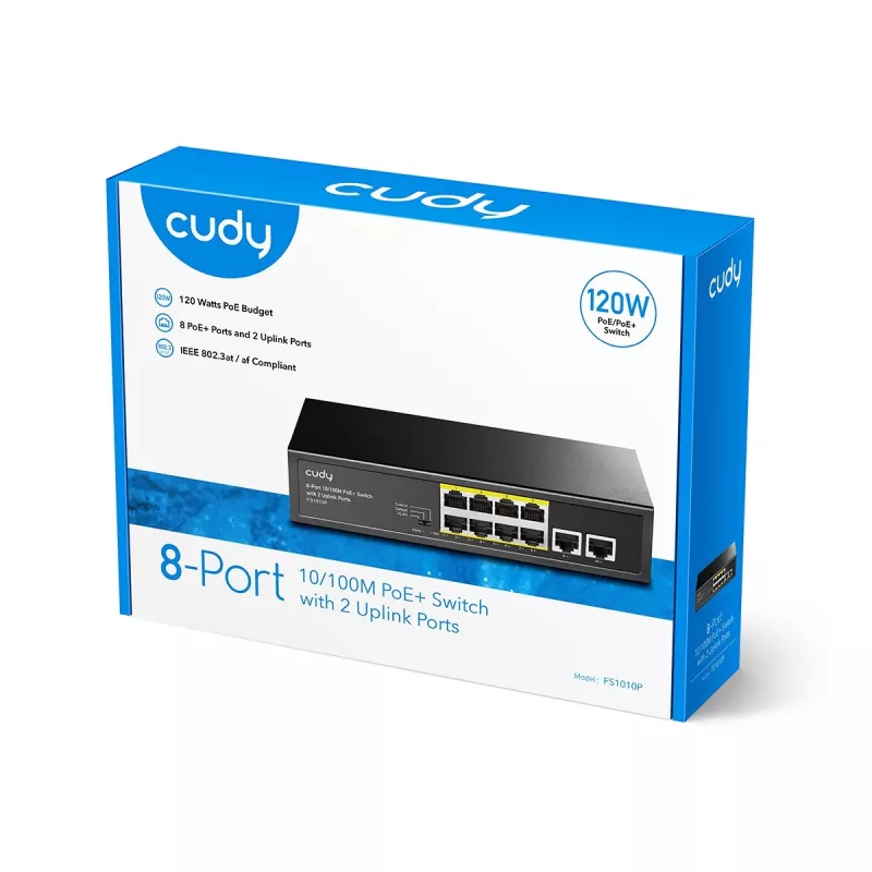 Przełącznik sieciowy Cudy FS1010P Fast Ethernet (10/100) Power over Ethernet (PoE) Czarny