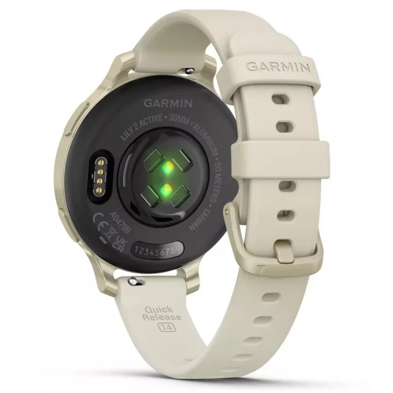 Garmin Lily 2 Active 38 mm Digital 240 x 201 pikseli Ekran dotykowy Beżowy GPS (satelitarny)