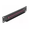 Patch panel światłowodowy DeLOCK 10 cali 12 portów SC Simplex fioletowy 1U czarny