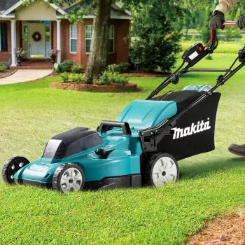Makita DLM481Z kosiarka do trawy Kosiarka ręczna Zasilana baterią Czarny, Niebieski, Metaliczny