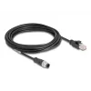 Kabel sieciowy DeLOCK M12 A-kodowany 8-stykowy męski do RJ45 męski Cat5e 5 m Czarny