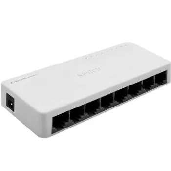 Przełącznik sieciowy QOLTEC 52246 — 8 portów RJ45, 100 Mbps