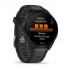 Garmin Forerunner 165 Music - Czarny - Zegarek sportowy z paskiem - Silikon - Łupkowy szary - Rozmiar nadgarstka: 126-203 mm - Wyświetlacz 3 cm (1.2) (010-02863-30)