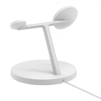 Belkin BoostCharge Pro Ładowarka Bezprzewodowa 3w1 do Słuchawek, Smartfona i Smartwatcha, Biała, Szybkie Ładowanie, Wewnętrzna