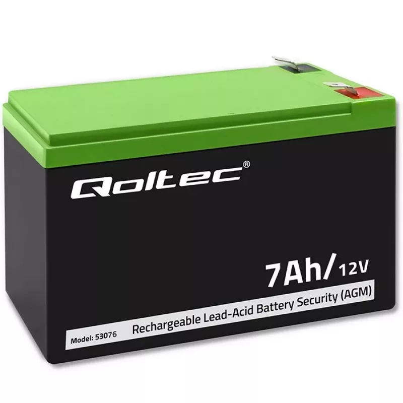 Qoltec 53076 Bateria AGM | 12V | 7Ah | Systemy alarmowe