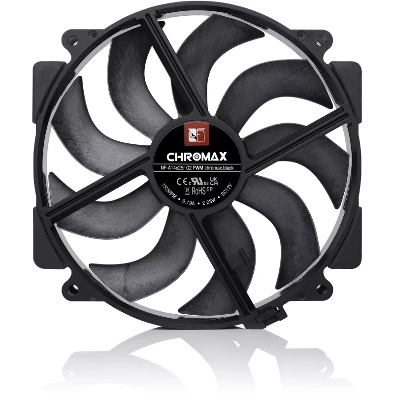 Noctua NF-A14x25r G2 PWM chromax.Czarny wentylator 140 mm