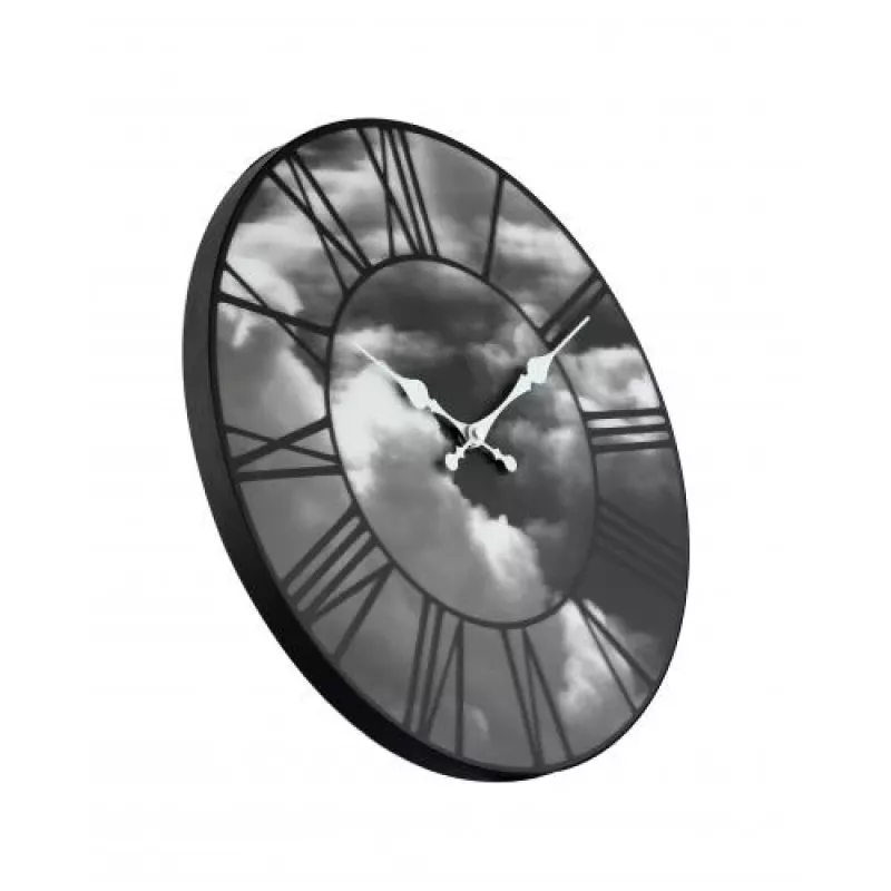 Zegar NeXtime 3037 Clouds, Ø39 cm, ścienny, czarny