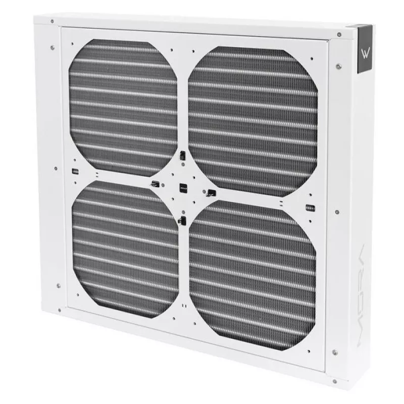 Rama wentylatora grzejnika Watercool MO-RA IV 400 — kompatybilne wentylatory 200 mm, biała