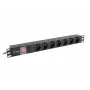 LANBERG PDU-07E-0200-IEC-BK PDU 1U 10A 7 gniazd francuskich 2m Czarny