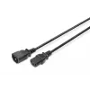 Digitus ASSMANN - Kabel przedłużacz zasilający - IEC 60320 C14 do zasilania IEC 60320 C13 - AC 250 V - 1,2 m - Formowany - Czarny (AK-440201-012-S)