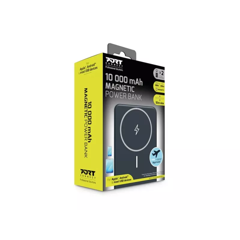 Power Bank Port Designs 907005 10000 mAh ładowanie bezprzewodowe czarny