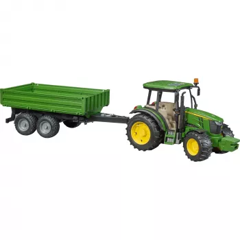 Model ciągnika BRUDER John Deere 5115 M z przyczepą wywrotką