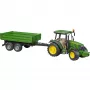 Model ciągnika BRUDER John Deere 5115 M z przyczepą wywrotką