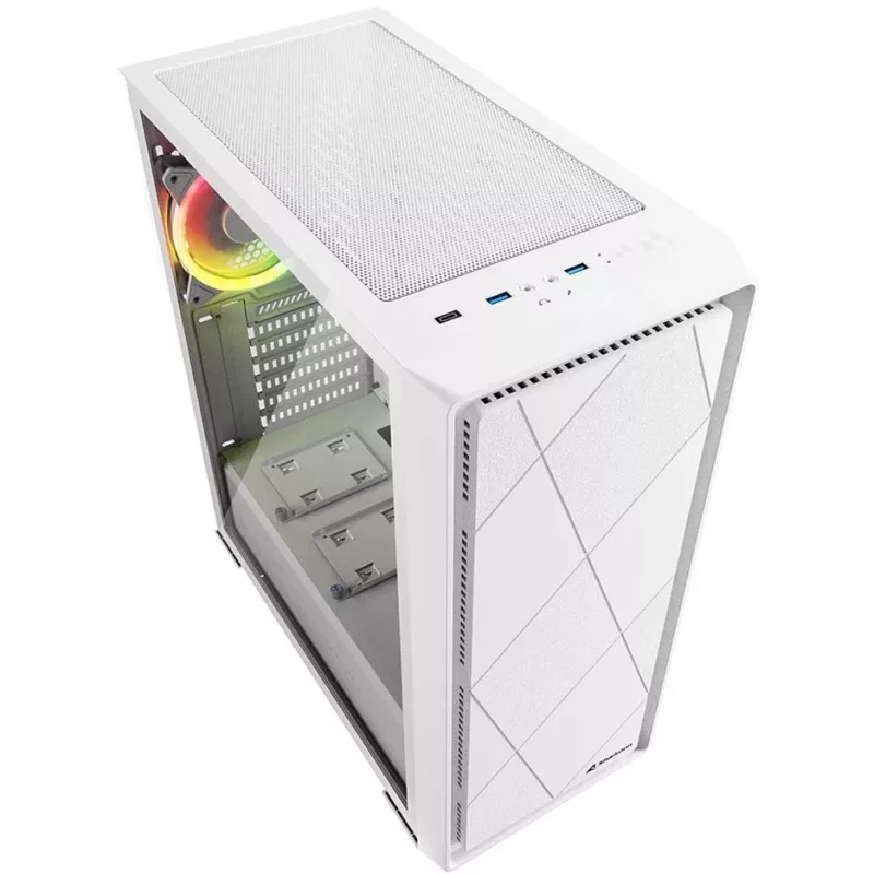 Sharkoon VS8 RGB. Formfaktor: Tower, Typ: PC, Produktfarbe: Weiß. Durchmesser unterstützte Vorderseitenlüfter: 120 mm, Installierte Lüfter hinten: 1x 