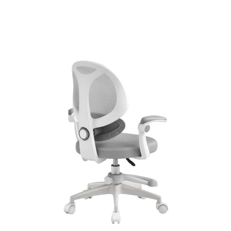Fotel obrotowy mark adler Junior 4.5 szary — ergonomiczny fotel biurkowy, regulowana wysokość 40–50 cm, oparcie z siatki, podstawa na kółkach, podłokietniki, podparcie lędźwiowe