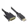 Good Connections Kabel połączeniowy DisplayPort na DVI-D 24+1 - 24K pozłacane styki - OFC - czarny - 1m