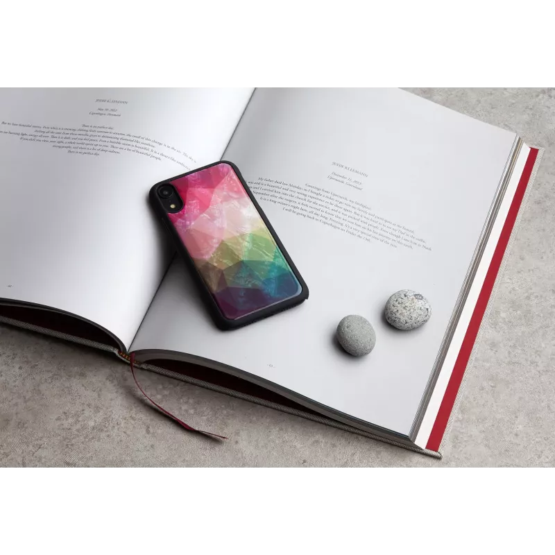 Etui na smartfona iKins do iPhone'a XR — wzór wodnych kwiatów, czarne