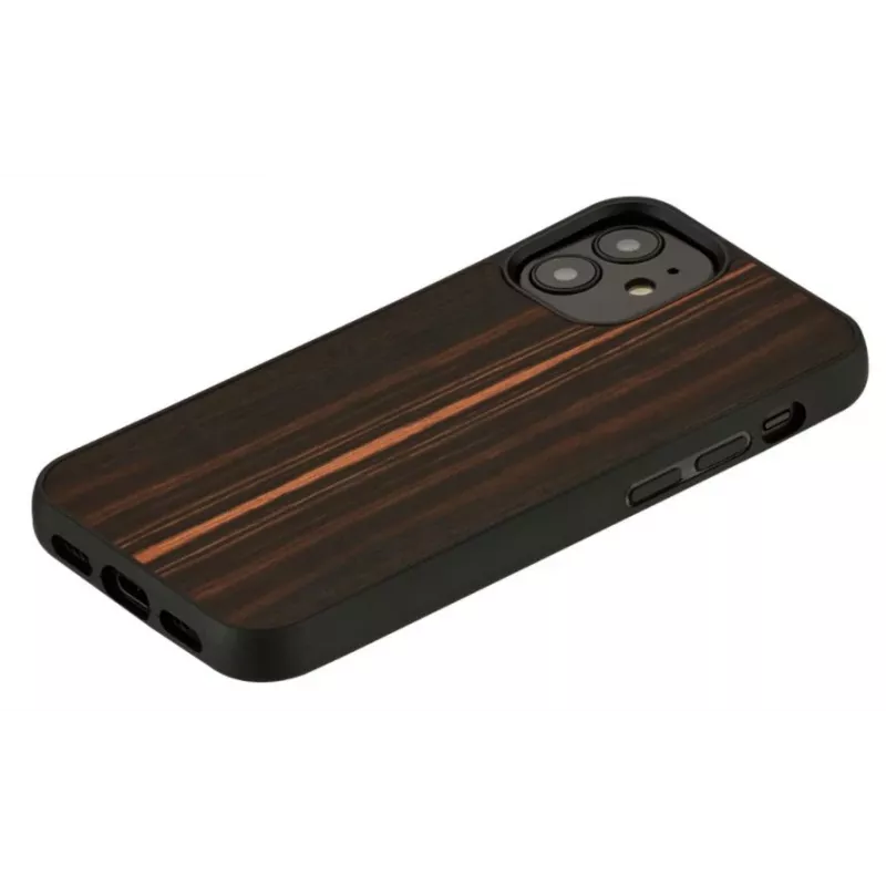 Etui ochronne Man and Wood do iPhone 12 mini — hebanowa czerń