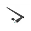 Karta WLAN wewnętrzna LANBERG NC-1200-WIE — Dwuzakresowy adapter USB WLAN, RTL8812BU, do 1200 Mbit/s, zewnętrzne anteny 2x2 (5 dBi), czarny