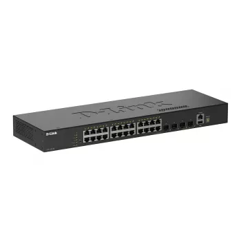 D-Link 28-portowy zarządzalny przełącznik sieciowy Smart z możliwością stosowania, wyposażony w 4 porty 10G SFP+