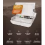 Przełącznik sieciowy MikroTik netPower Lite 8P — 8× Gigabit Ethernet (10/100/1000), PoE (IEEE 802.3af/at), wejście 24–57V, biały