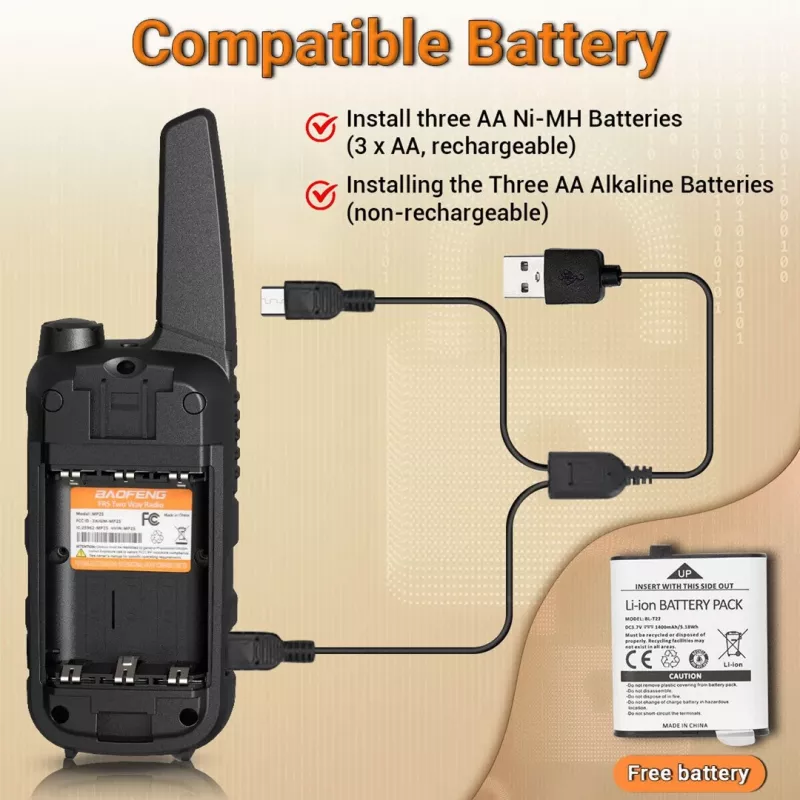 Walkie-Talkie Baofeng BF-T25E Pomarańczowy, 2 sztuki