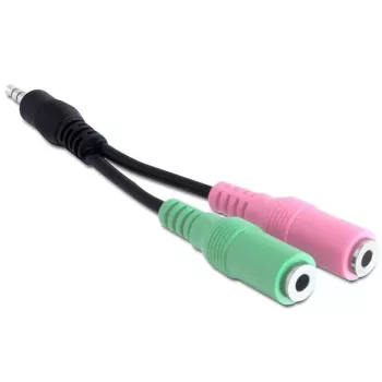 Delock Adapter audio - męski wtyk stereo mini jack na żeńskie gniazdo stereo mini jack