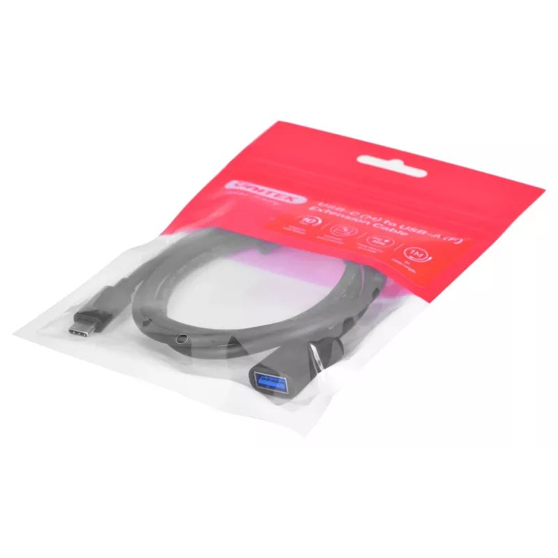Adapter kablowy Unitek (C476BK-1M) USB-C (M) - USB-A (F) 10Gb/s 60 W