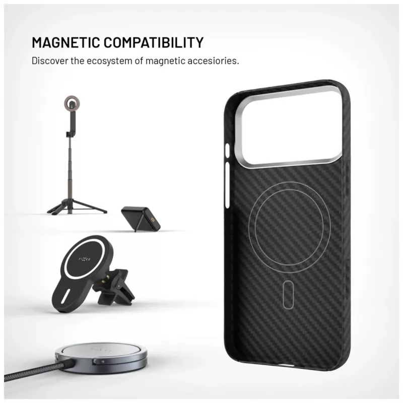 Ochronna osłona tylna FIXED do Apple iPhone 17 Pro Max — włókna aramidowe, czarny