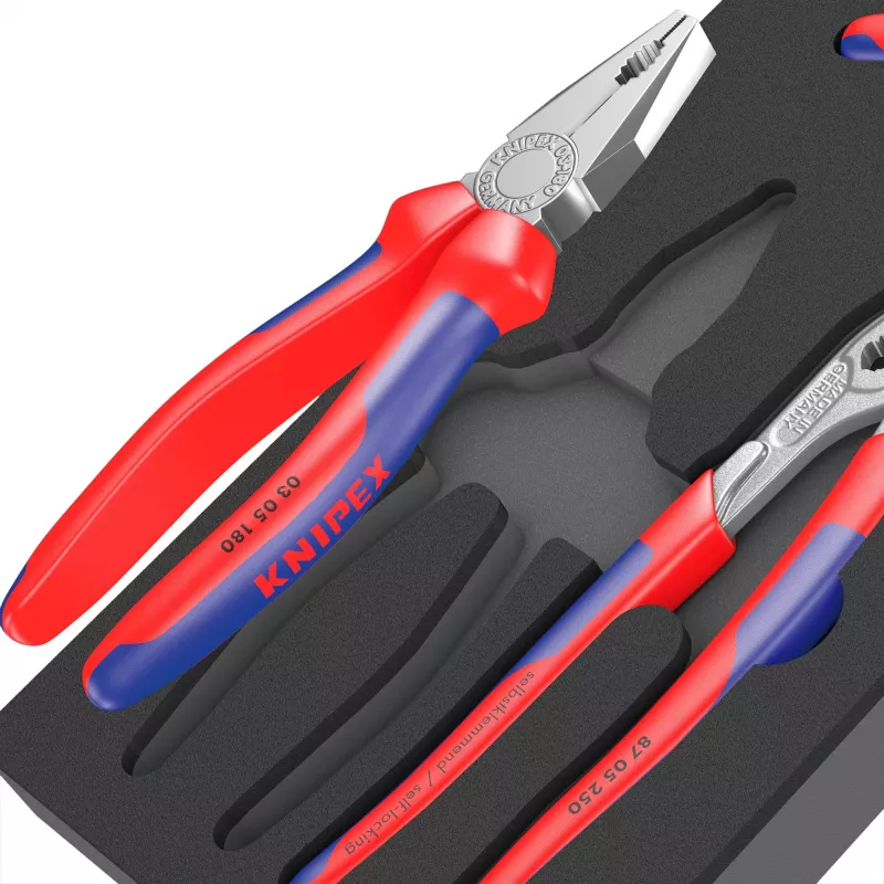 9780 Schaumstoffeinlage KNIPEX Zangen-Set 1, 3‑teilig schwarz/grau, für Tool Rebel Werkstattwagen