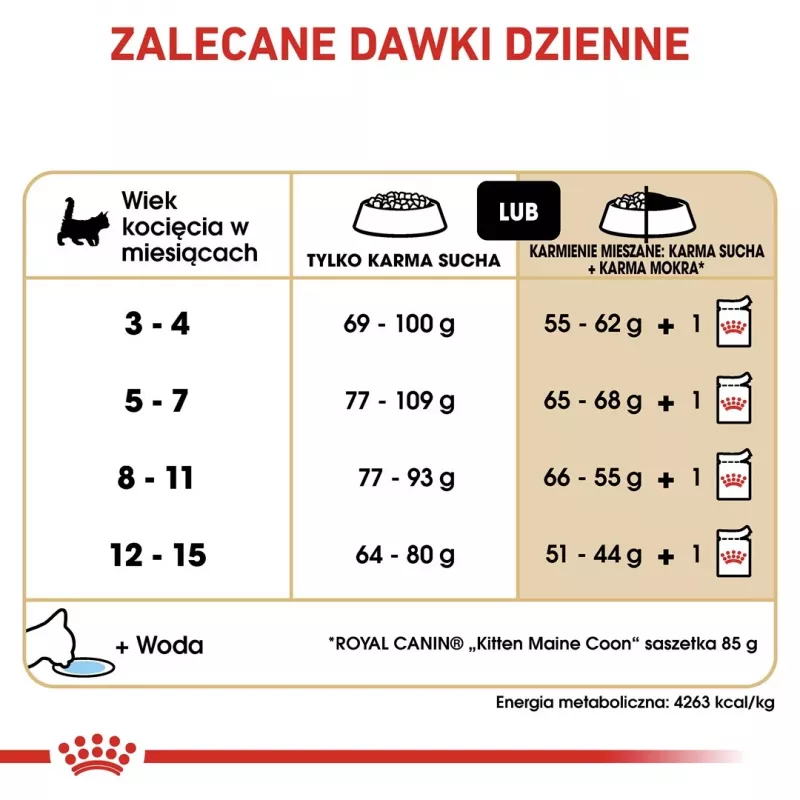 Sucha karma dla kota Royal Canin Maine Coon Kitten 2 kg — drób, białko 36%, tłuszcz 23%