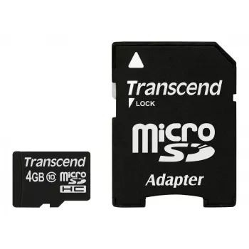 Pamięć Flash Transcend 4 GB MicroSDHC Klasa 10 z adapterem