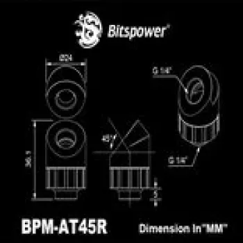 Złączka obrotowa 45° BitsPower Artemis – Arctic biały (BPM-AT45R-WH)