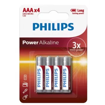 Philips Power Alkaliczne Baterie AAA, 4 szt.