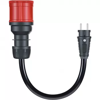 go-e Adapter do Gemini flex 22 kW, CEE czerwone gniazdo trójfazowe 32A > Gniazdo domowe (czarny, 30 cm)