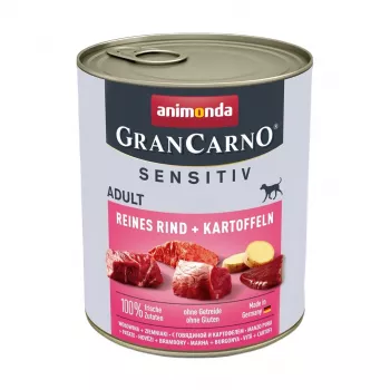 Karma mokra dla psów animonda GranCarno Pure Beef + Potatoes Adult 800 g, wilgotność 78%, białko 9%, bez soi i glutenu