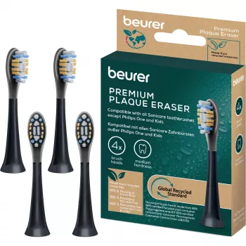 Beurer SC Premium Plaque Eraser Green Planet końcówki szczoteczek, czarne, 4 sztuki