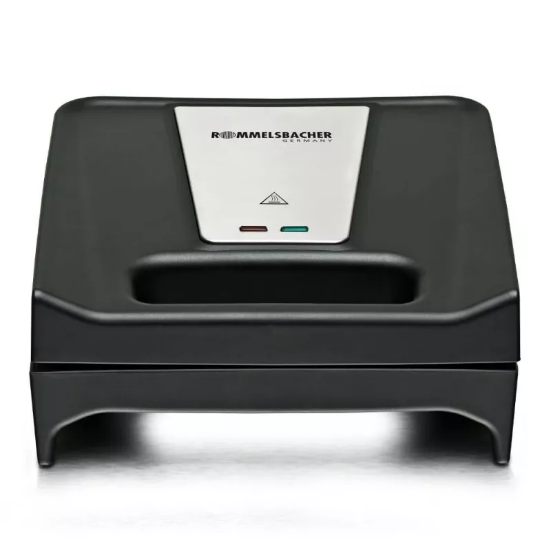 Sandwich maker Rommelsbacher SWG 700 – kompaktowa prasa elektryczna 3 w 1 z 3 wymiennymi płytami (sandwich, gofry belgijskie, grill), akcenty ze stali nierdzewnej
