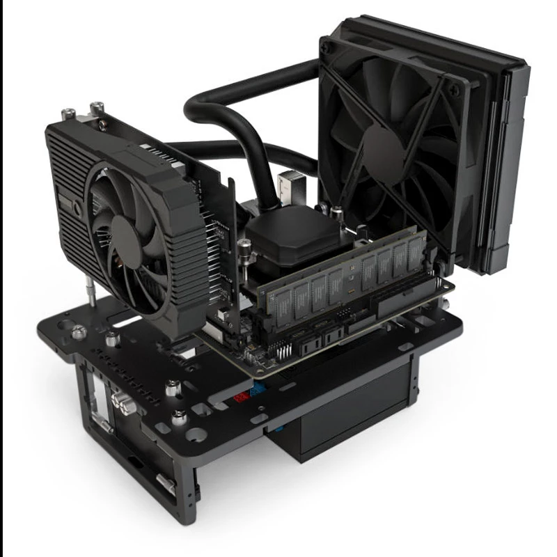 Streacom benchtable BC1 Mini V2 czarny — kompaktowa obudowa otwarta z chłodzeniem pasywnym