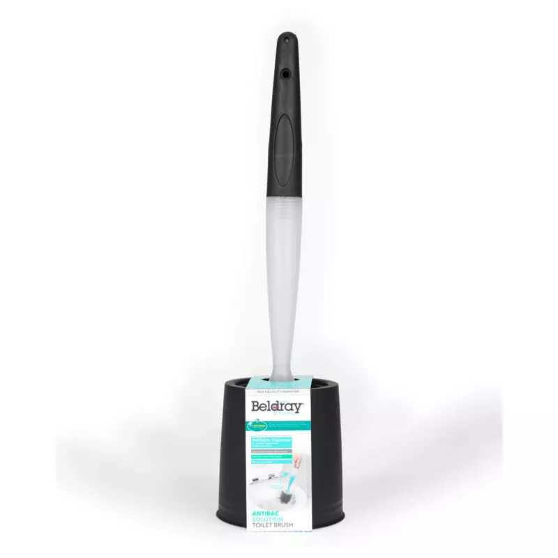Szczotka toaletowa Beldray LA033996UFFEU7 Antibac szara, antybakteryjna szczotka do czyszczenia toalety