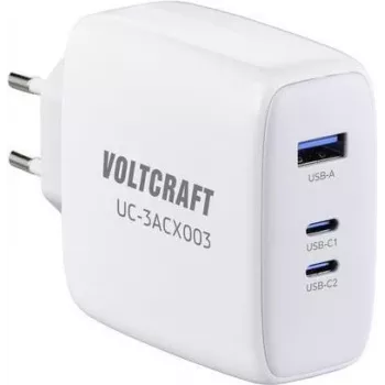 VOLTCRAFT GaN VC-13079915 Ładowarka USB do użytku wewnętrznego, maks. prąd wyjściowy 5 A, 3x USB-C, USB-A, USB Power Delivery (USB-PD) (VC-13079915)