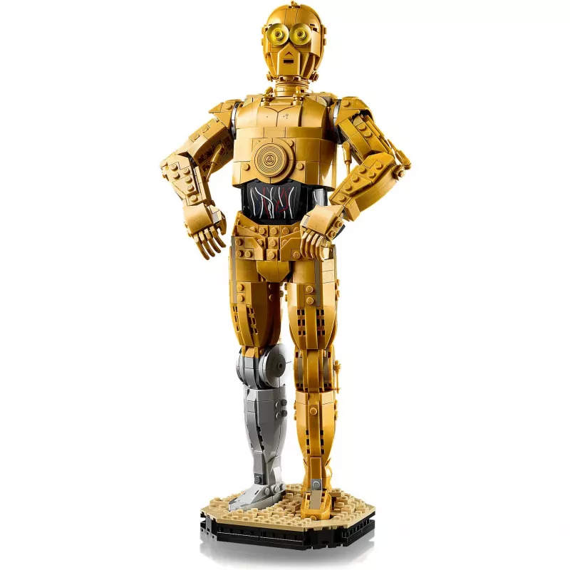 LEGO figura do zbudowania Star Wars C-3PO model 75398 — 1138 elementów, 380 mm kolekcjonerski model na wystawę