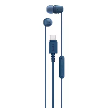 Sony IER-EX15C Zestaw słuchawkowy Przewodowy Douszny Rozmowy/Muzyka USB Typ-C Niebieski